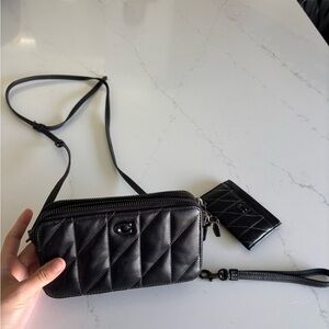 Coach Black Quilted Crossbody Bag With Wallet